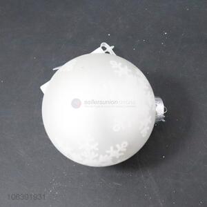 China supplier decorative white Christmas glass ball with snowflake printing