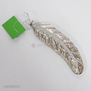 Wholesale decorative silver glitter puffy feather pandant for Christmas