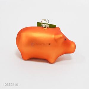 Low price Christmas home decorative orange puffy pig pendant