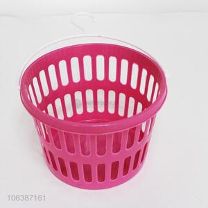 Low price promotional round plastic basket with handle