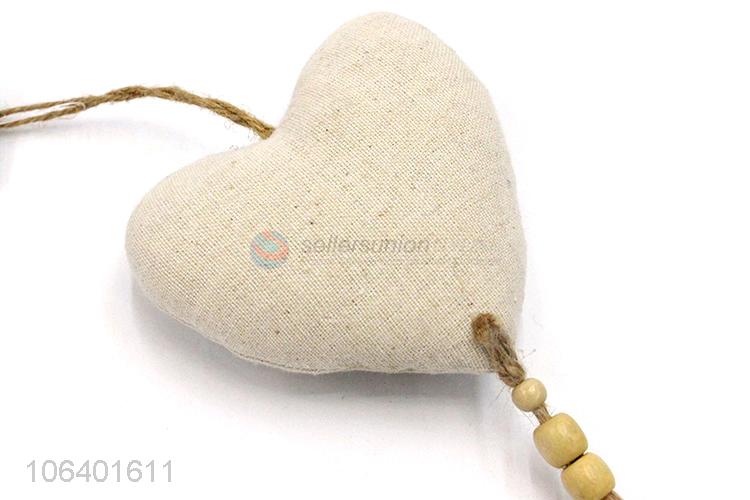 Custom Heart Shape Cotton Linen Decorative Hanging Ornament