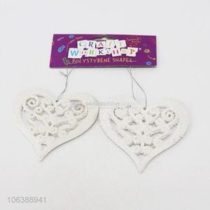 Contracted Design 2PC White Heart Shape Christmas Ornaments