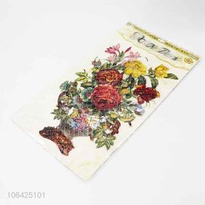 High sales exquisite flower pvc sticker room sticker