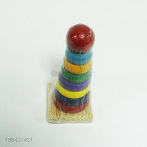 New Design Wooden Building Block Rainbow Tower Toy