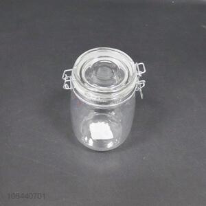 Wholesale round sealed glass jar honey storage jar with flip top