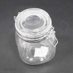 High Quality Clear Glass Canister Round Glass Clip Lid Jars Card Buckle Bottle Jar