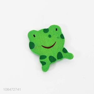 Wholesale Green Frog Shape Wooden Fridge Magnet