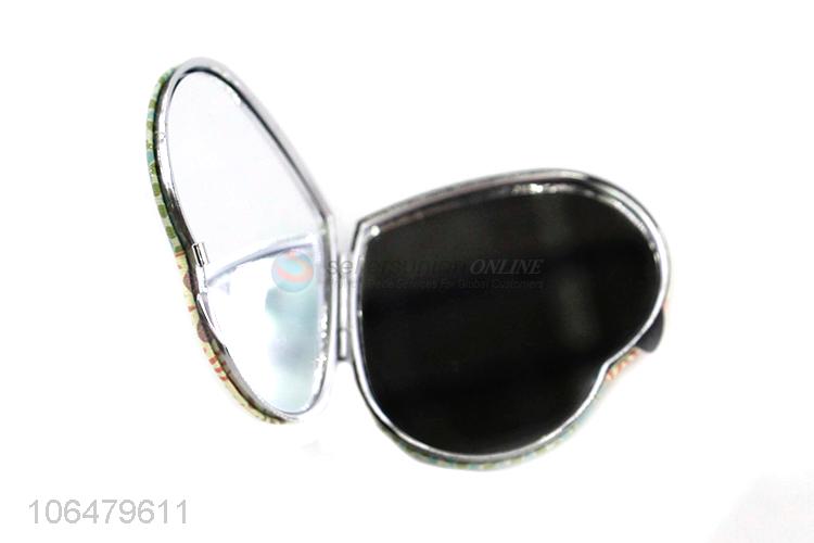 Custom Heart Shape Two-Sided Foldable Makeup Mirror