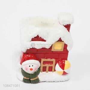 Good sale Xmas decoration ceramic candle holder with house design