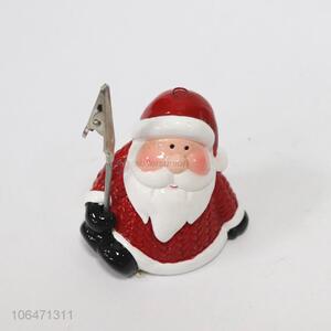 High sales Christmas gift ceramic Father Christmas card holder ceramic craft