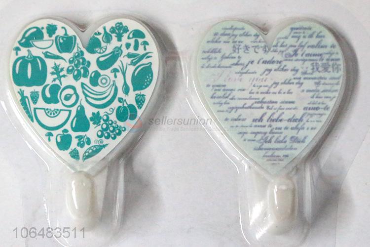 Hot selling strong adhesive heart shaped plastic sticky hooks
