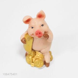 Unique Design Cartoon Pig Resin Decorative Crafts