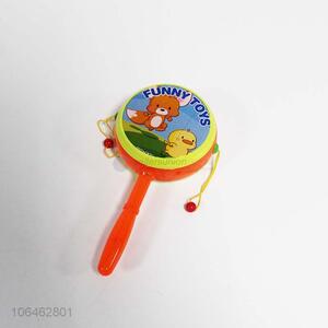 Cheap promotional gift cute cartoon plastic mini twist hand drum toy