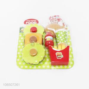 Top selling kids plastic hamburger cola fied chips set toy kitchen toys