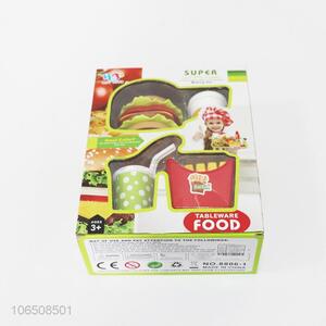 Competitive price kids plastic hamburger fried chips set toy fast food toys
