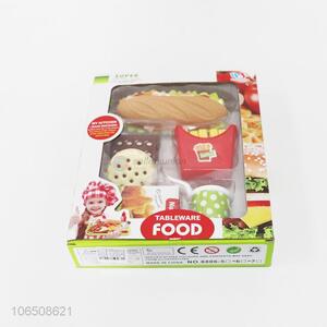 Hot selling kids plastic hamburger cookies set toy fast food toys