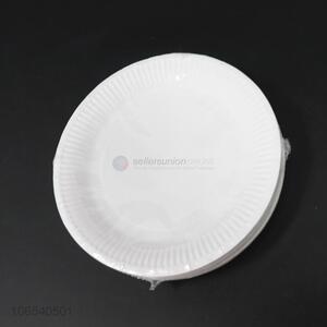 Good Quality 50 Pieces Disposable White Round Paper Plate