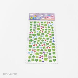 Premium quality four-leaf clover cartoon sticker for kid