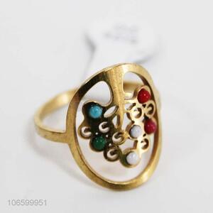 Customized women personalized hollow tree zinc alloy finger ring