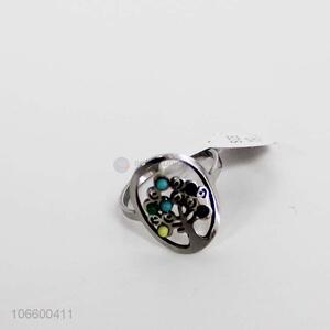 Promotional colorful rhinestones alloy rings women jewelry