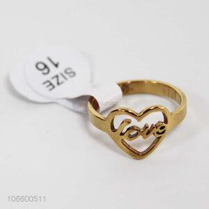 Good quality women chic heart rings carved love rings