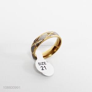 China supplier personality gold plated alloy ring beveled ring