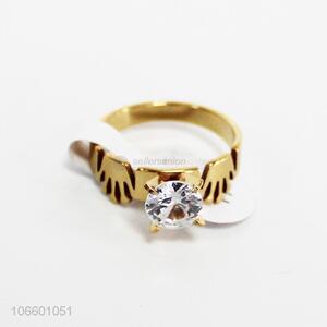 Wholesale custom personality gold plated alloy ring diamond ring
