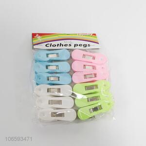 Factory Wholesale 12 Pieces Plastic Clothes Pegs