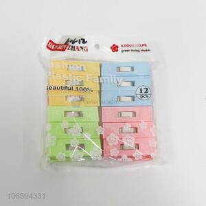 Newest 12 Pieces Plastic Clothespins Cheap Clothes Pegs