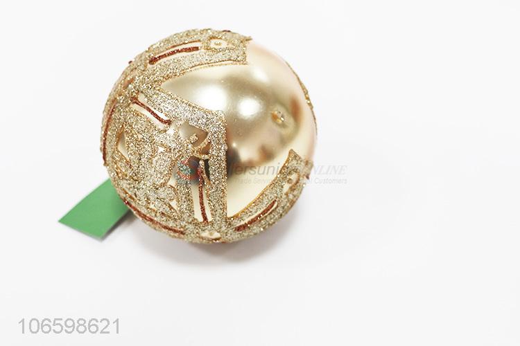 Latest design festival decoration gold glitter Christmas glass balls