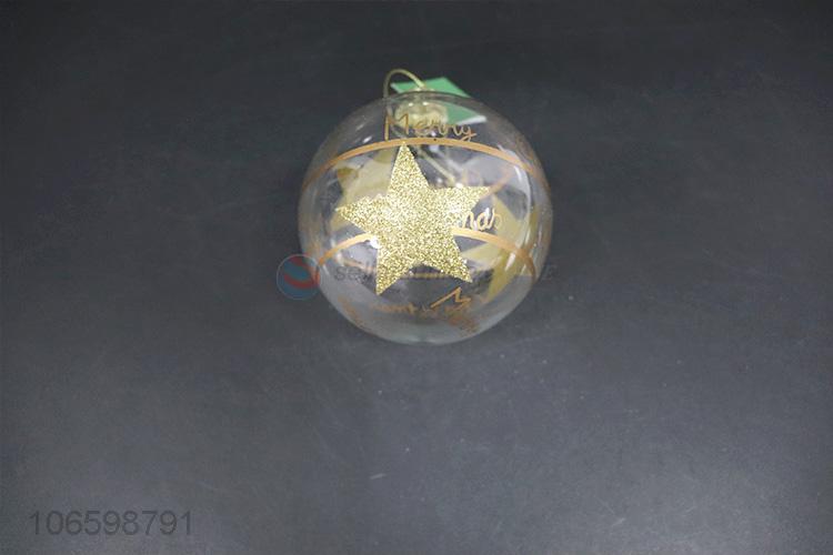 Top supplier festival decoration transparent painted Christmas glass balls
