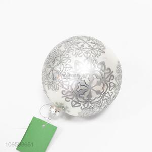 Bottom price Christmas tree ornaments silver glitter glass ball