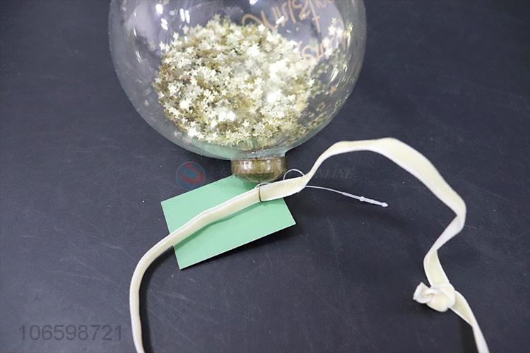 Customized Christmas ornaments personalized glass balls filled with glitter confetti
