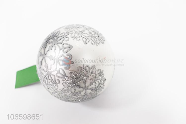 Bottom price Christmas tree ornaments silver glitter glass ball