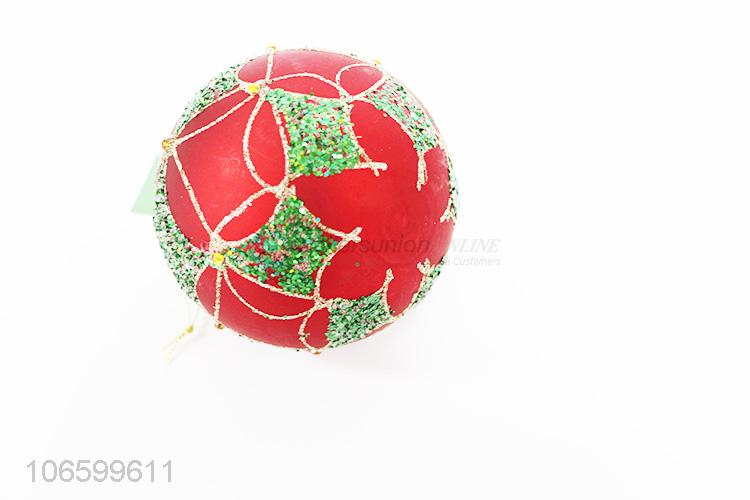 Best selling art design Christmas hanging ball glitter glass ball