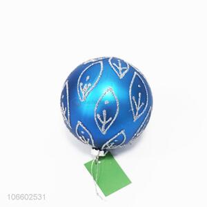 Promotional Christmas ornaments silver leaf design glass balls