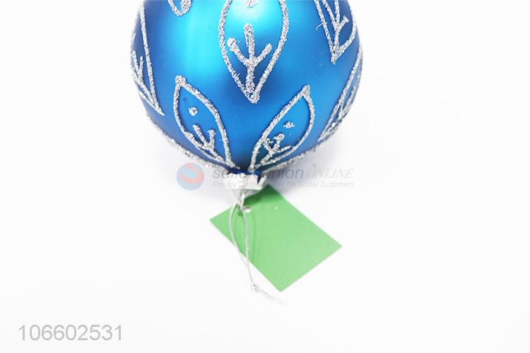 Promotional Christmas ornaments silver leaf design glass balls