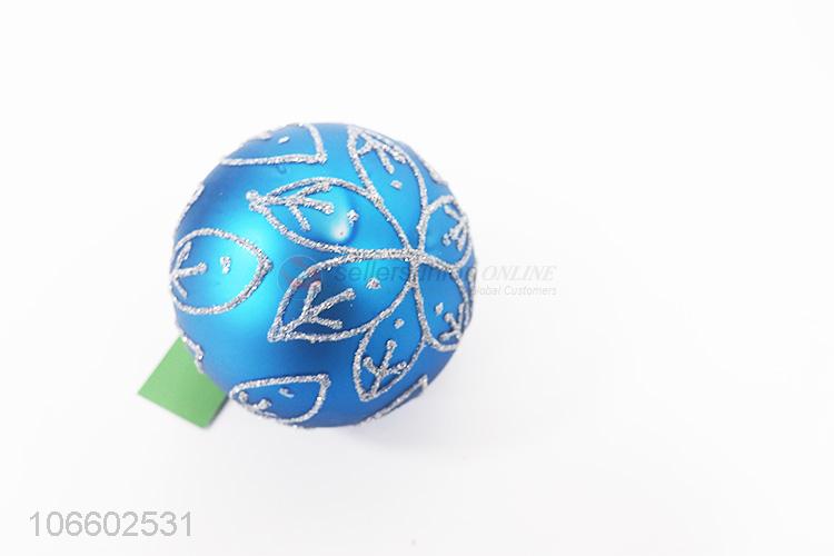 Promotional Christmas ornaments silver leaf design glass balls