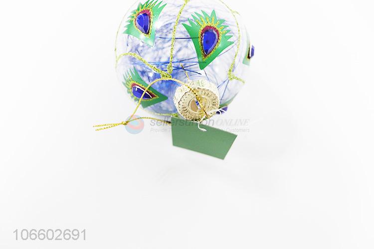 Best sale Christmas ornaments personalized peacock design glass balls