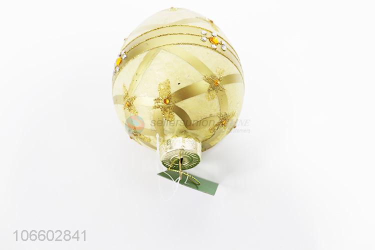 Hot sale decorative egg shaped Christmas glass ball ornament