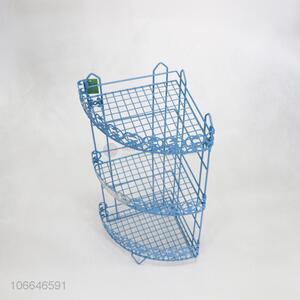 High quality bathroom wall mounted triangle 3-tier metal wire storage rack