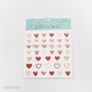 Factory price decorative self-adhesive heart stickers paper sticker