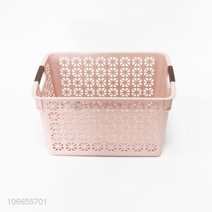 Fashion design hollowed out plastic storage basket for sundries