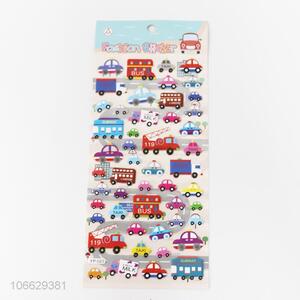 Hot sale cartoon cars puffy stickers for children