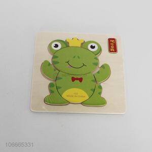Customize cartoon frog wooden jigsaw puzzles for kids