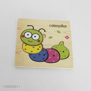 Hot style kids education game caterpillar wooden puzzle