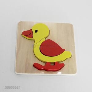 New hottest kids cartoon wooden duck puzzle for education
