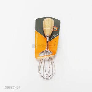 Customized 8inch egg beater egg whisk with wooden handle