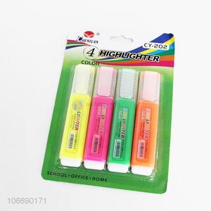 Promotional 4pcs multi-color fluorescent highlighter