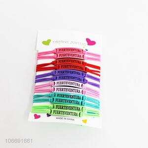 Wholesale newest 12pcs colorful elastic cord bracelet with charms
